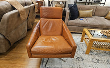 West Elm 'Austin' Leather Chair and Ottoman