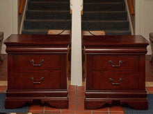 Pair of Louis Phillip Style  Cherry 2 Drawer Nightstands