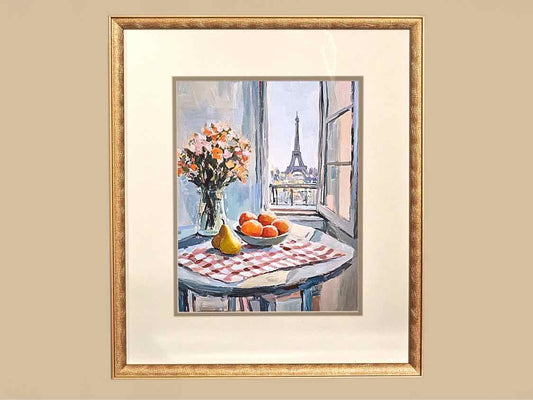 'Dinner's Ready IV' Print In Gold Textured & Matt Black Frame