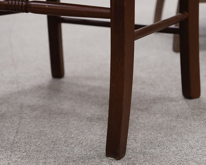 Farmhouse Extending Dining Table in Dark Oak with Set of 8 Ladder Back Chairs