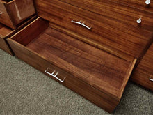 RWay MCM Walnut 10 Drawer Dresser with Silver Finish Hardware