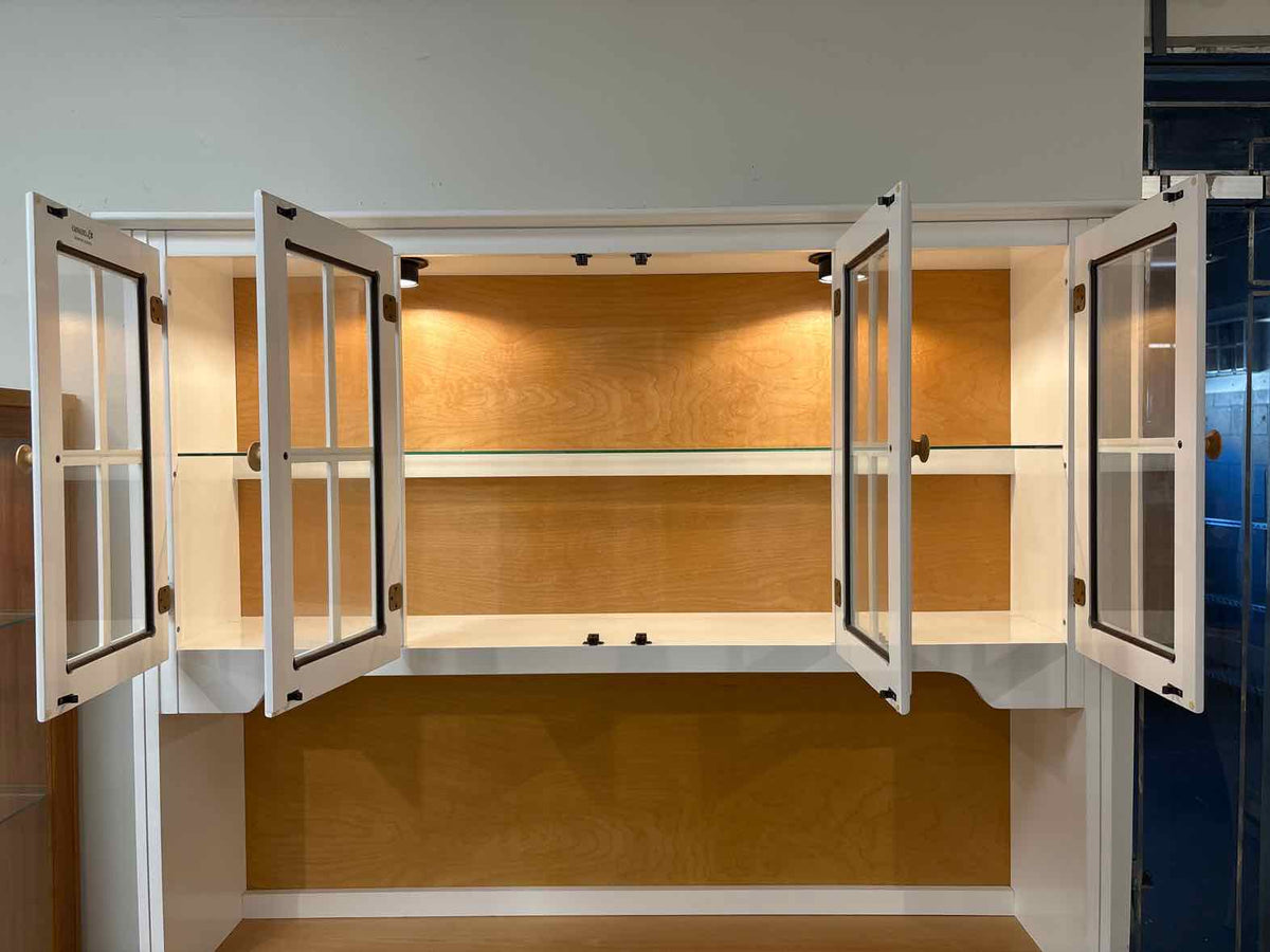 Canadel Maple and White Lighted China Cabinet