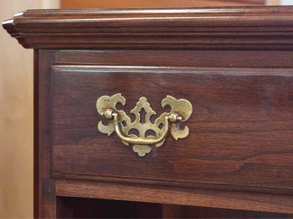 Pair of Ethan Allen Single Drawer Nightstands in Cherry with Brass Pulls