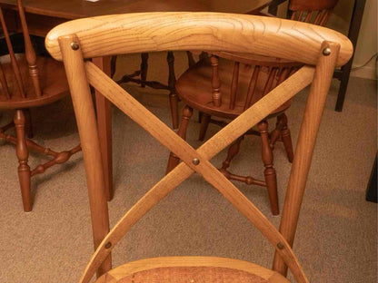 Set Of 6 X Back Cafe  Style Rattan Seats Dining Chairs