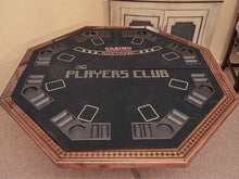 Peacan Inlaid Octagon Dining Table on Steel Pedestal Base