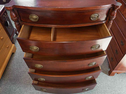 Mahogany Bowfront Five Drawer Chest
