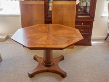 Baker Light Walnut Octagon Dining Table w/ 2  Leaves