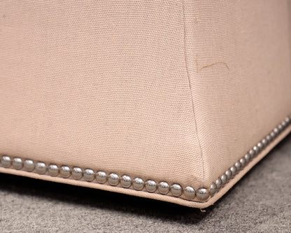 Pair of Curved Square Upholstered Ottomans