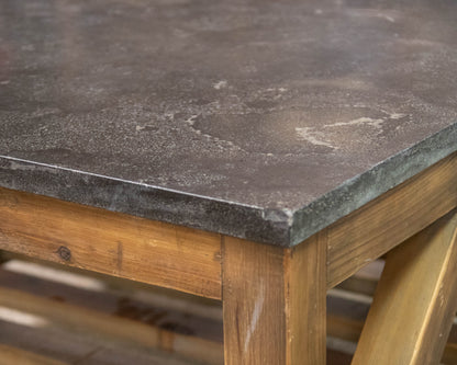 Pair of Rustic Pine & Stone Cocktail Tables