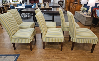 Set of 6 Striped Dining Chairs