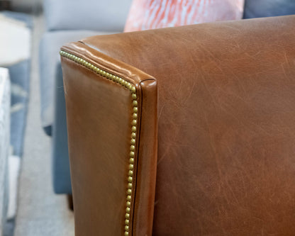 Pair of MG+BW Chocolate Leather Wingback Chairs