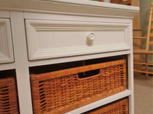 Broyhill White 2 Drawer Media Furniture with Wicker Baskets