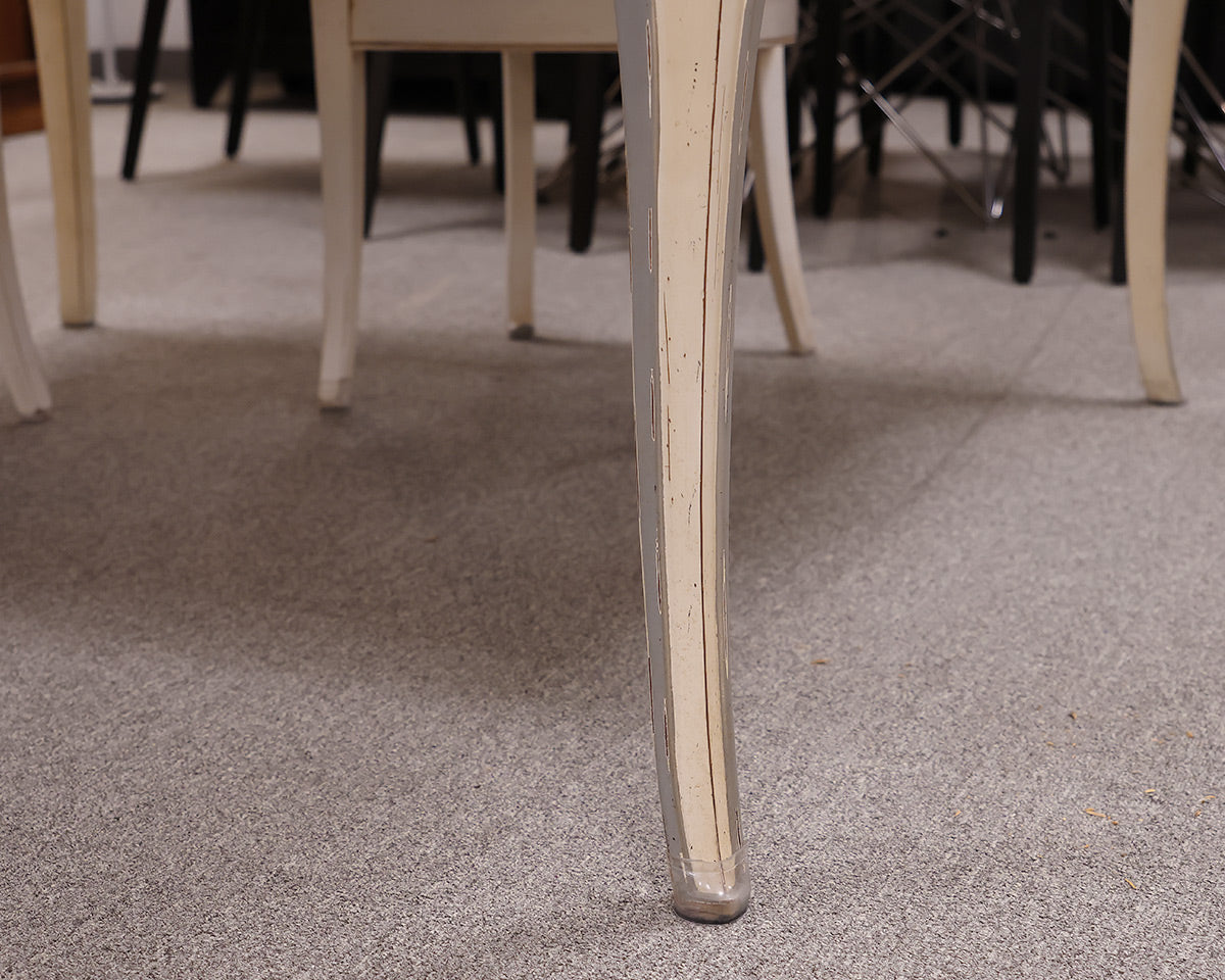 Roche Bobois Custom Square Dining Table With Four Dining Chairs
