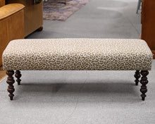 Custom Leopard Print Upholstered Bench