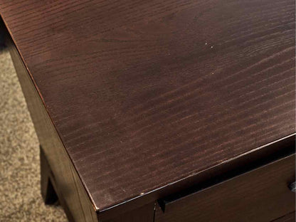 Ethan Allen Two-Drawer Nightstands with Pullout Shelf in Espresso Finish Oak