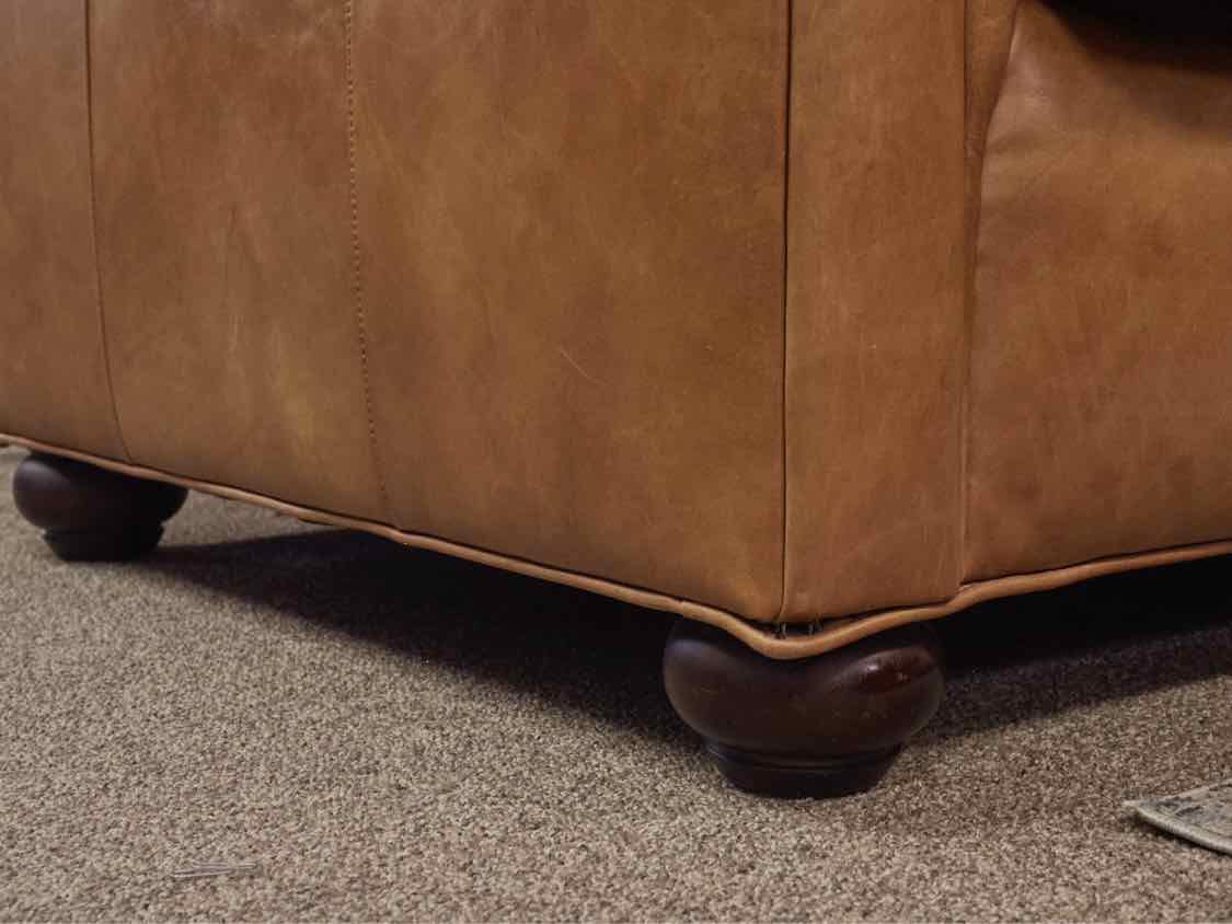 RH Saddle Brown Leather 2 Cushion  Sofa