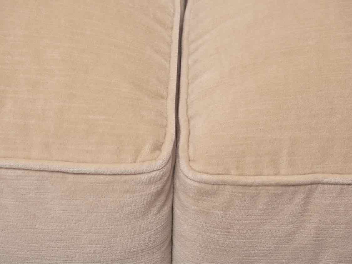 Aerin Butter Scotch Velvet 3 Cushions Sofa with 2 Toss Pillows