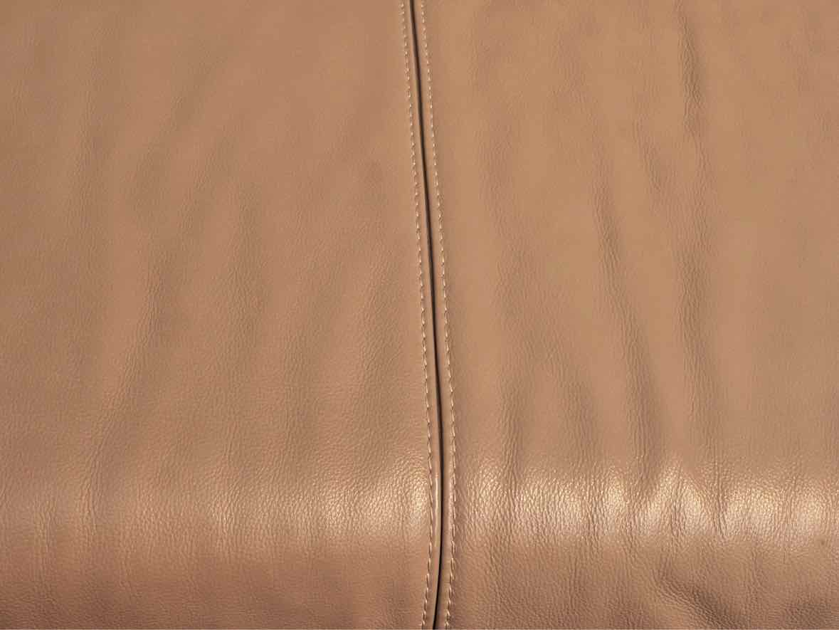 Nicoletta  Taupe Leather Contemporary  Loveseat