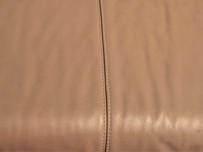 Nicoletta  Taupe Leather Contemporary  Loveseat