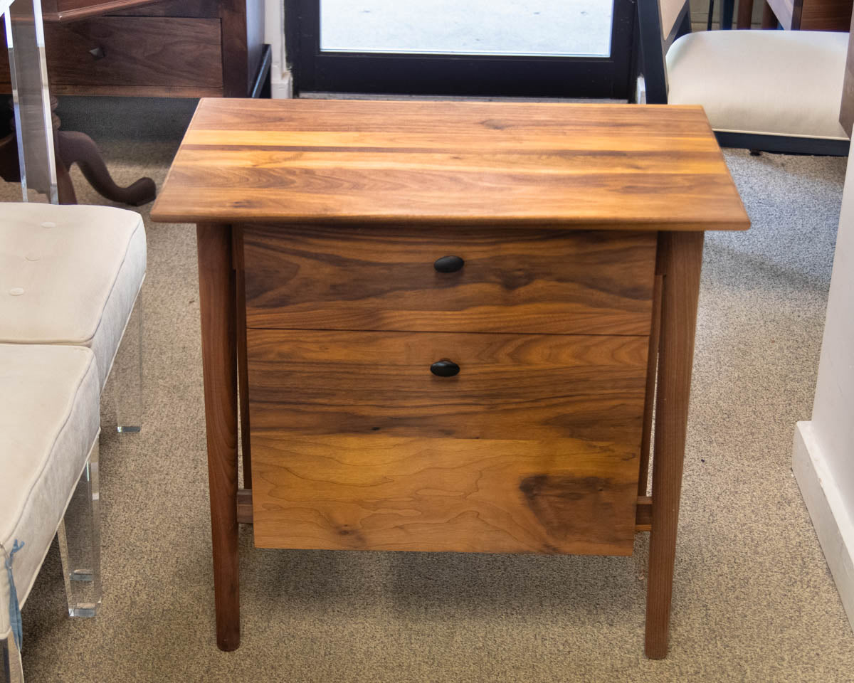 Crate & Barrel ' Kendall ' Walnut 1 Drawer File Cabinet