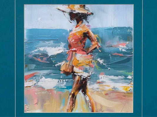 'Beach Breeze II' Art Print In White Frame