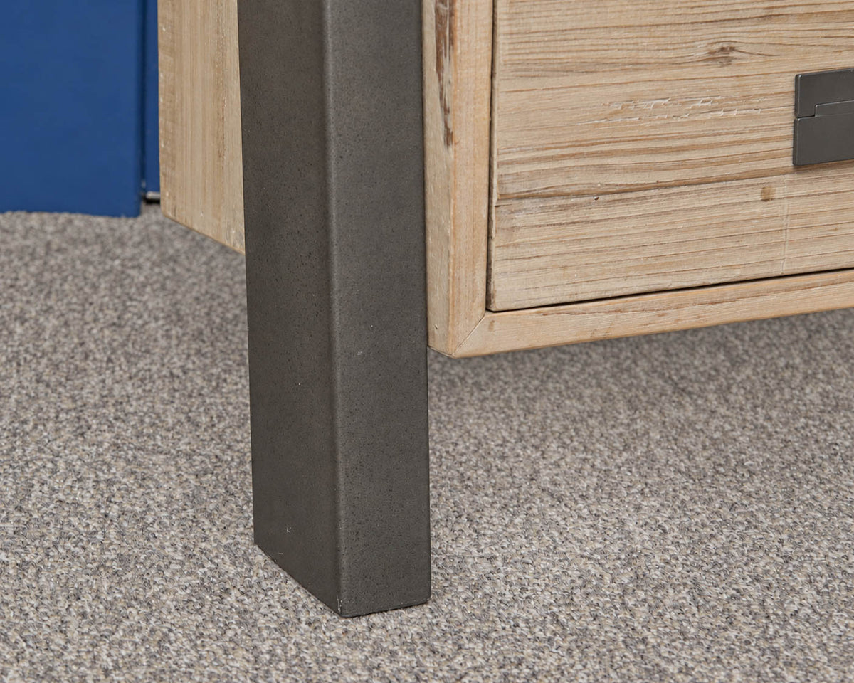 Rustic Smoke Gray Pine  & Steel 5 Teir Bookshelf