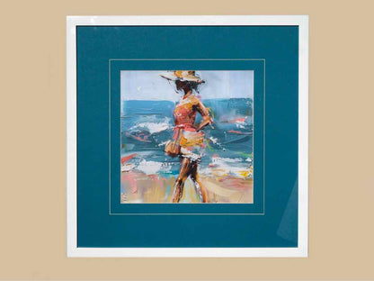 'Beach Breeze II' Art Print In White Frame