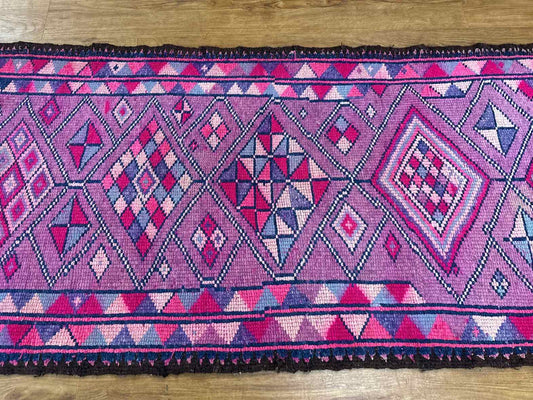 Purple and Pink Geometric Runner Rug