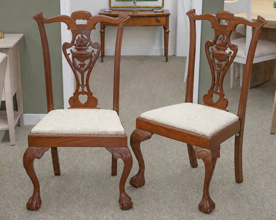 Pair of Chippendale Style Chairs in Walnut