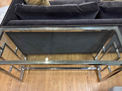 Contemporary Glass and Chrome Console