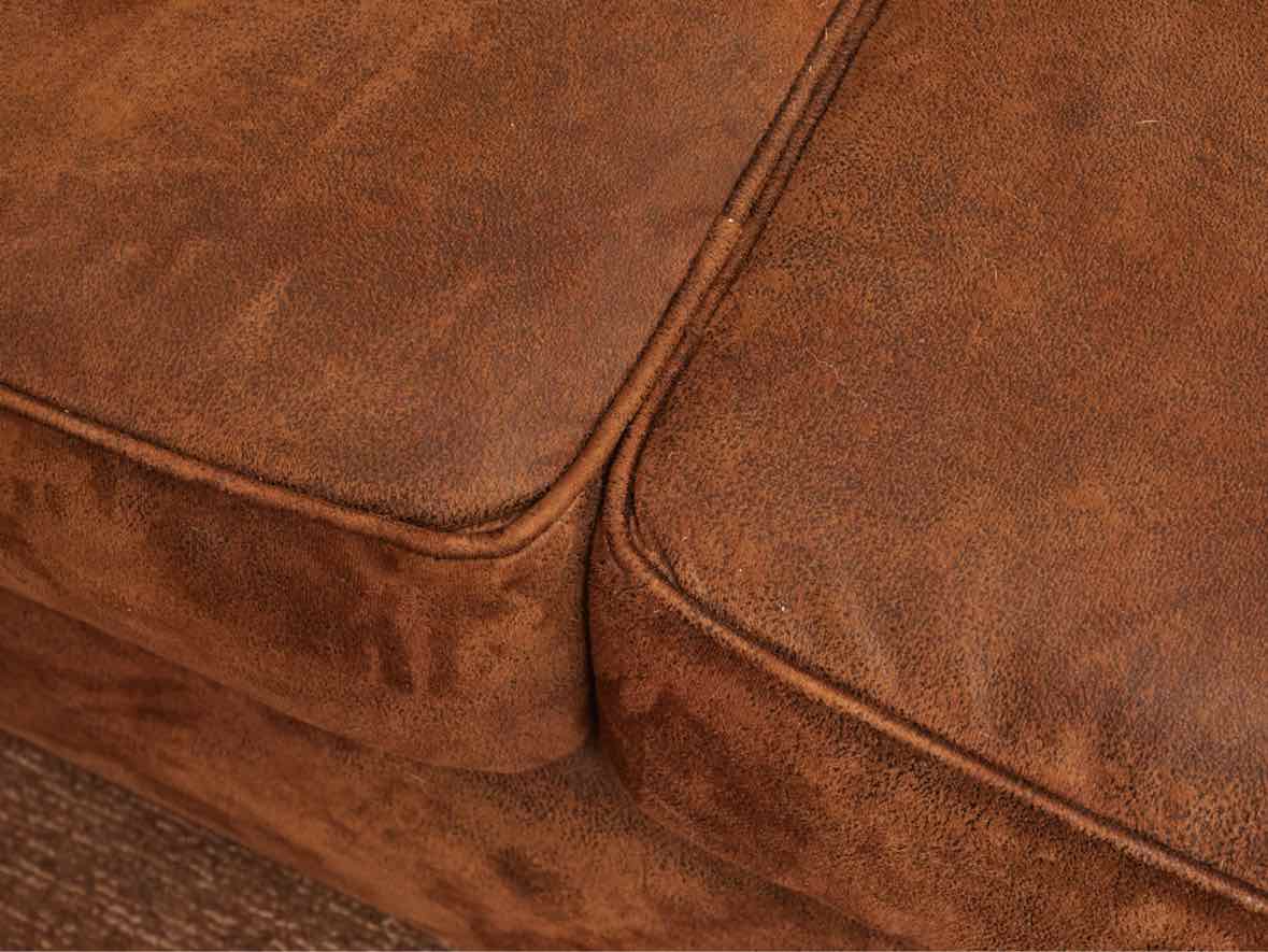 Klausner Micro Fiber Brown Suede 2 Cushion  Nailhead Trim Bun Feet Sofa