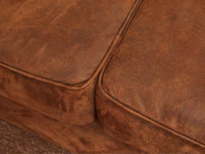 Klausner Micro Fiber Brown Suede 2 Cushion  Nailhead Trim Bun Feet Sofa
