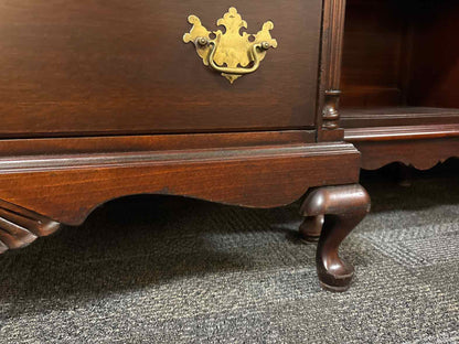 Solid Mahogany Chippendale Chest-on-Chest  With Brass Hardware
