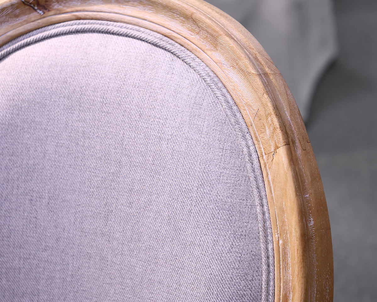 Set of 6 Noble House Home Oval Back Dining Chairs in Natural Linen