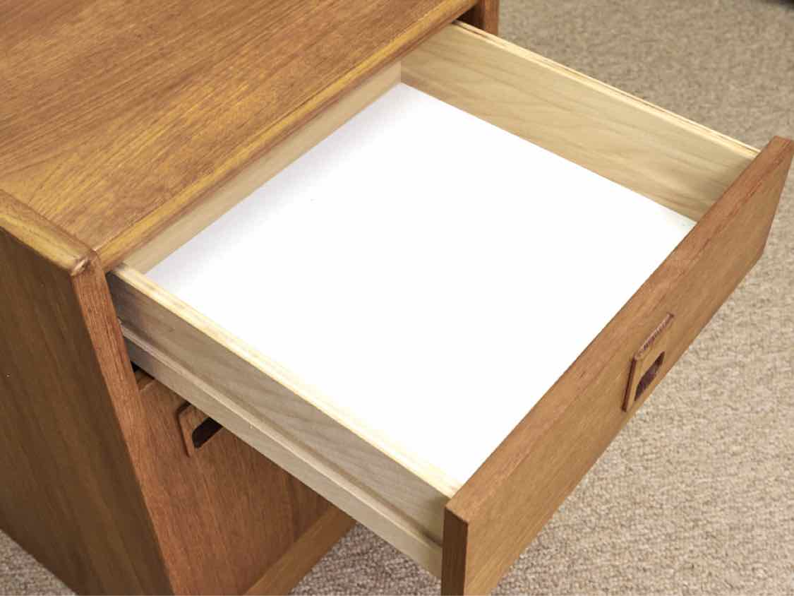 Mid Century Style 1 Drawer 1 Door Teak Nightstand