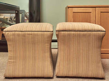 Pair of Contemporary Ottomans with Brass Nailnead Trim