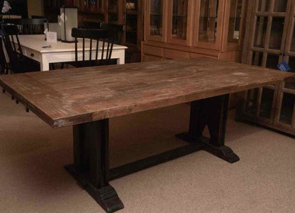 Arhaus  Rustic Reclaimed Wooden  Trestle Base Dining Table