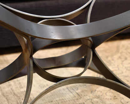 Roger Sprunger Glass and Bronze Cocktail Table