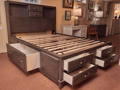 Ashley Furniture Queen 6 Drawer Storage  Bed In Slate Grey Finish