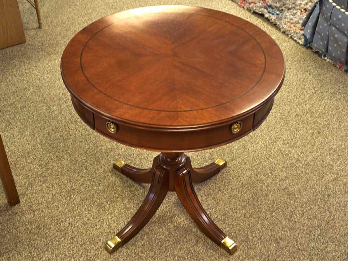Lane Furniture Mahogany Drum Side Table