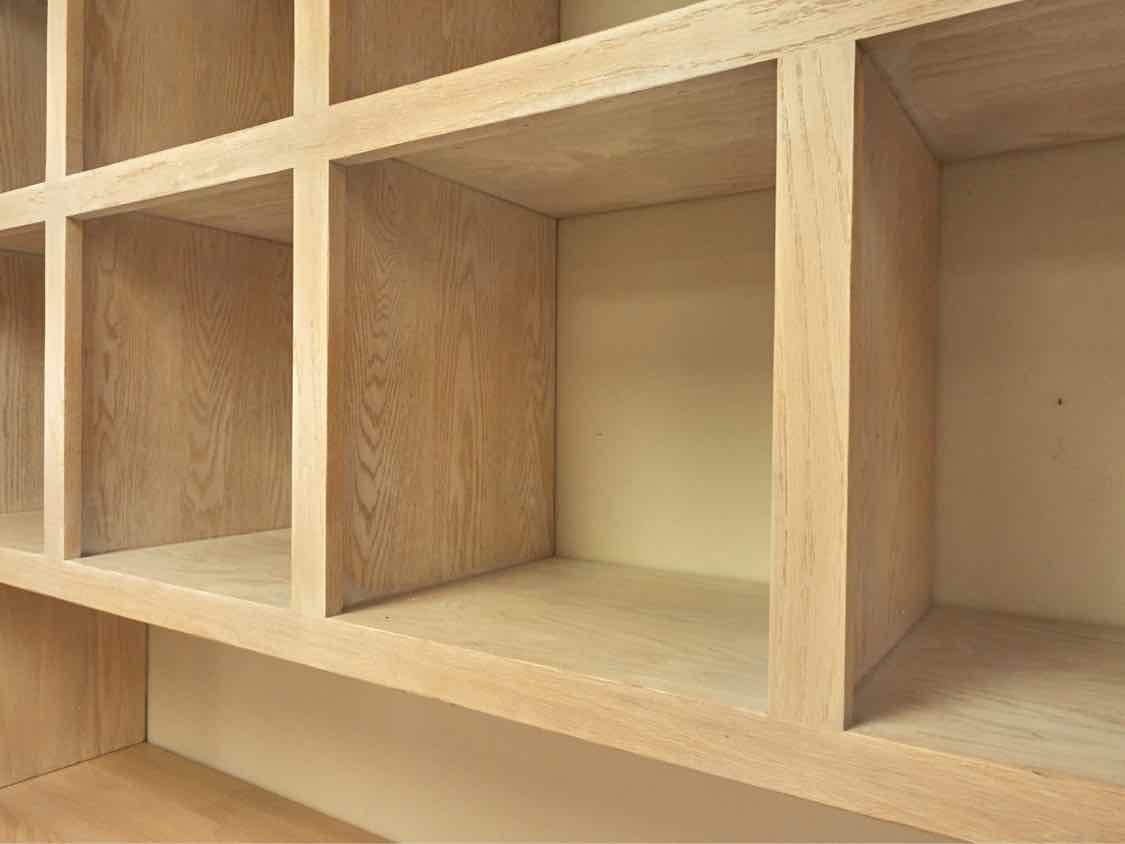 Custom Solid Limed Oak Two Piece Display Cabinet