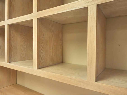 Custom Solid Limed Oak Two Piece Display Cabinet