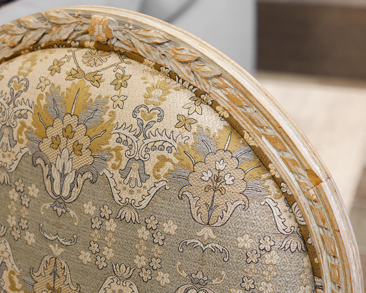 Custom Louis XVI Bergere w/ Round Back Chair