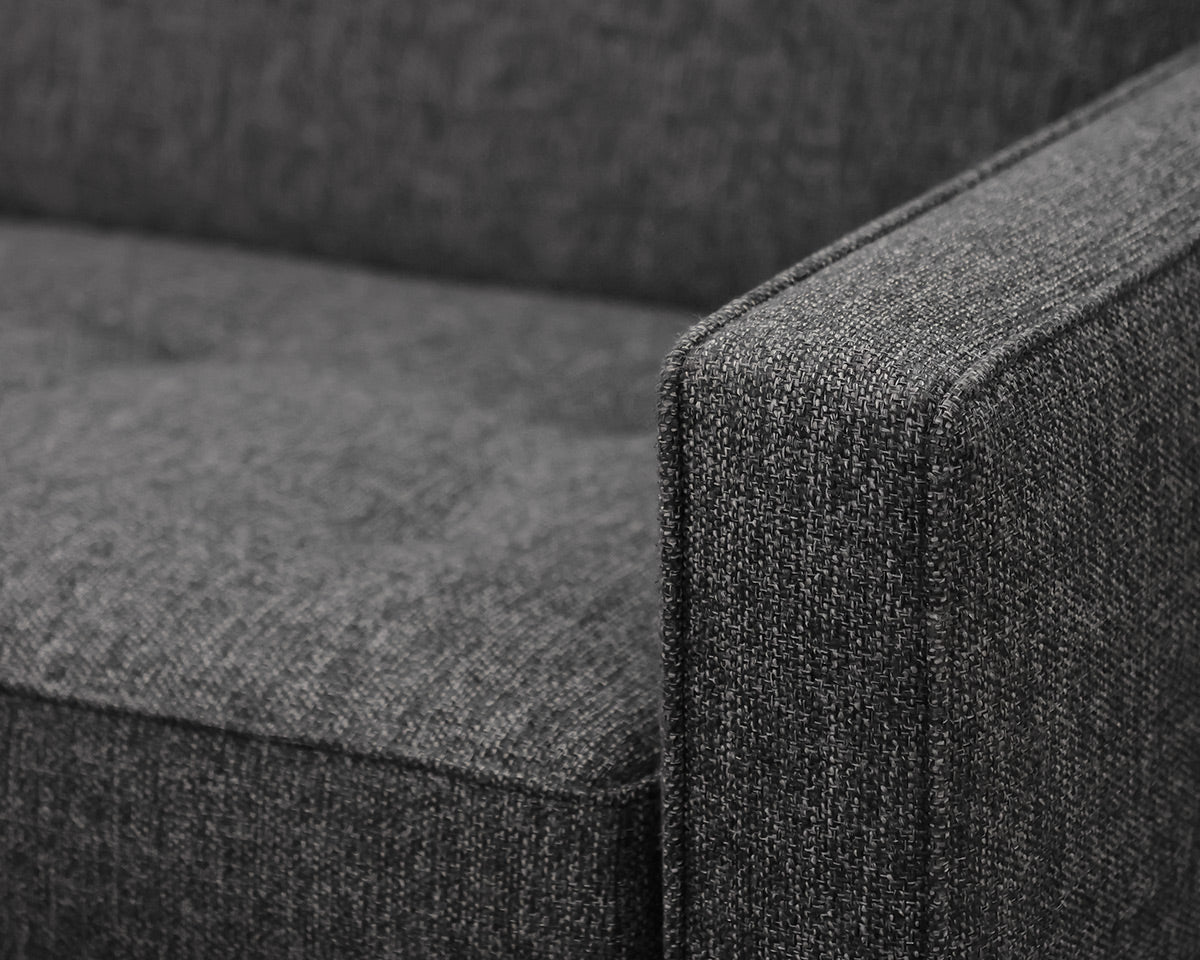 Room & Board 3 Piece Sectional. Grey "Tweed" Performance Fabric.