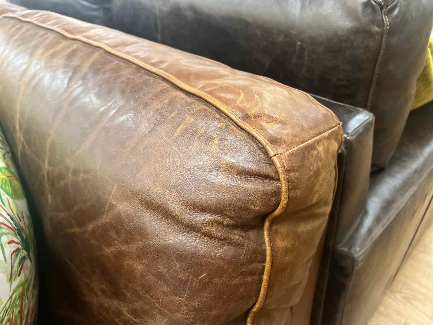 Natuzzi Chestnut Leather Sofa