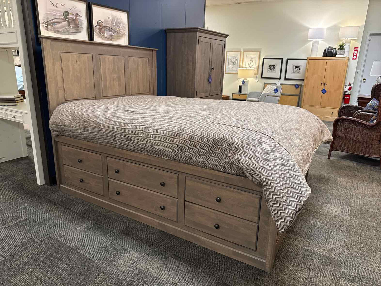 Nine Drawer Queen Storage Bed