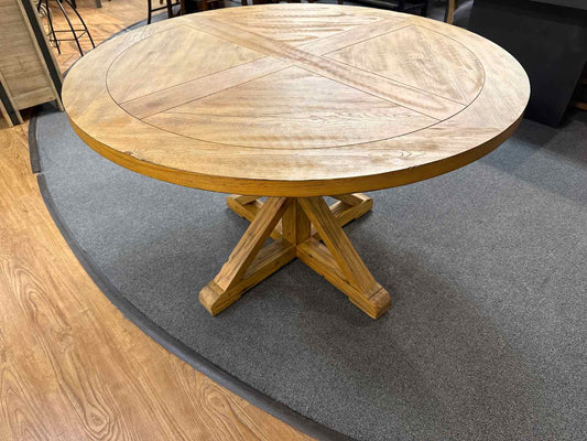 Round Dining Table with X-Base Pedestal