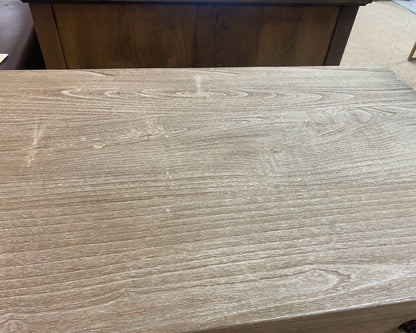 Driftwood Finish 1 Drawer Nightstand with 2 Shelves