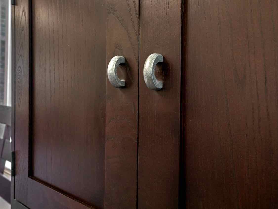 Ethan Allen Door Chest with Drawers in Espresso Finish Oak