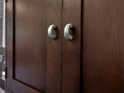 Ethan Allen Door Chest with Drawers in Espresso Finish Oak